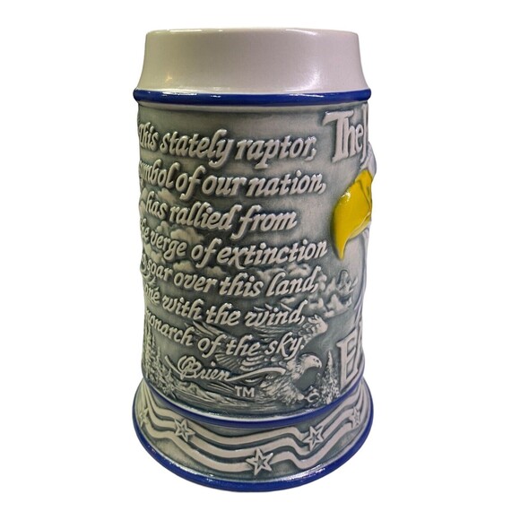 Beer Stein Mug American The Bald Eagle Ceramarte Tom O'Brien's 2000 VINTAGE - Picture 5 of 10